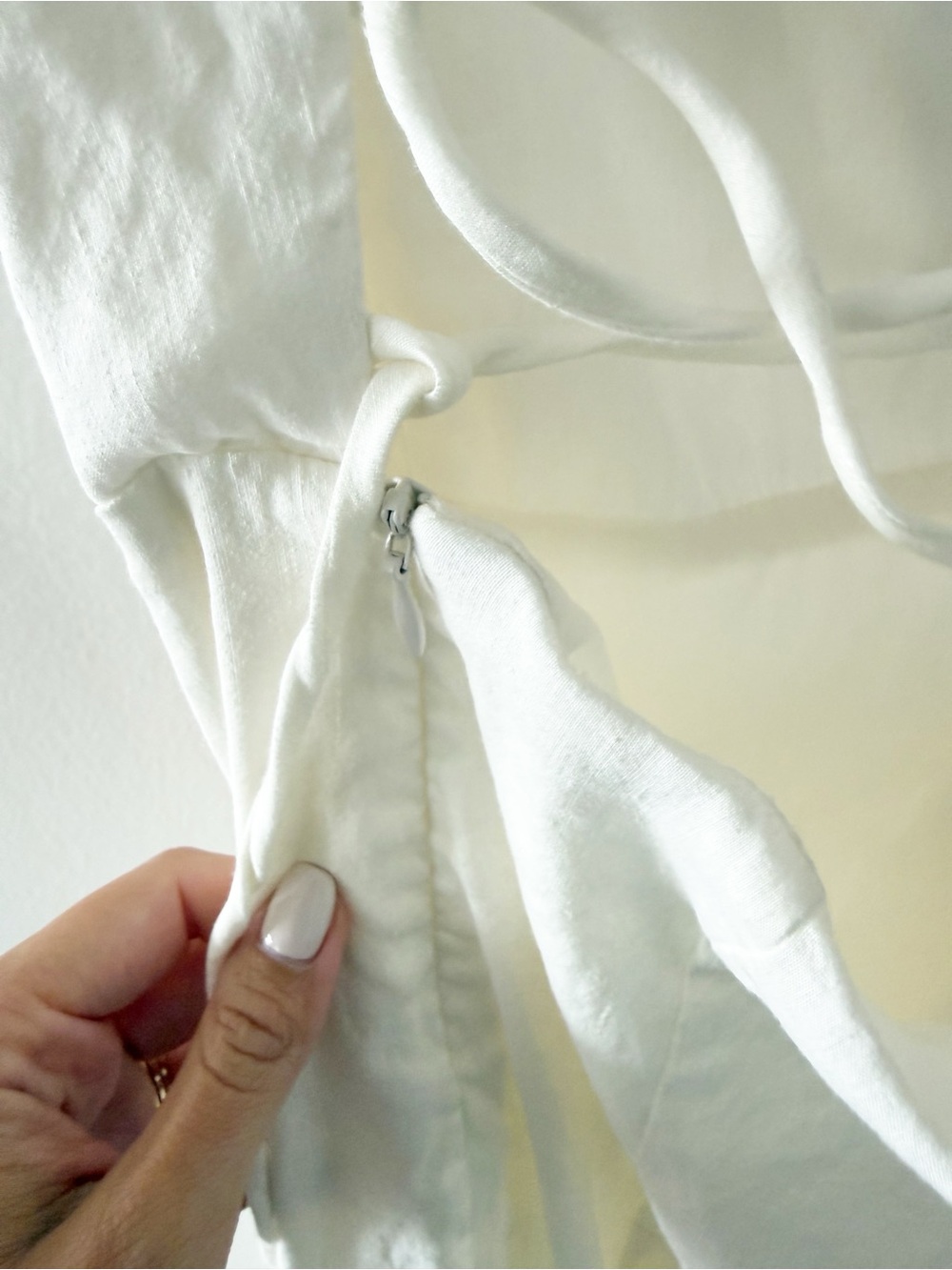 Zara White Linen-Blend Strappy Back Front Slit Midi Dress Size Small (S) - Picture 10 of 11
